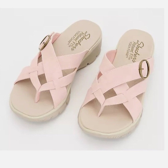 SKECHERS Women’s US 9.5W Easy Going Adjustable Vegan Sandals Blush Relaxed Fit - Picture 1 of 12